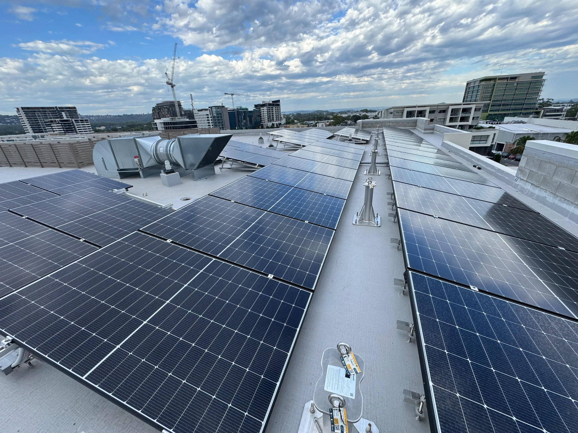 Commercial solar and EV-ready electrical install by OneAU Energy